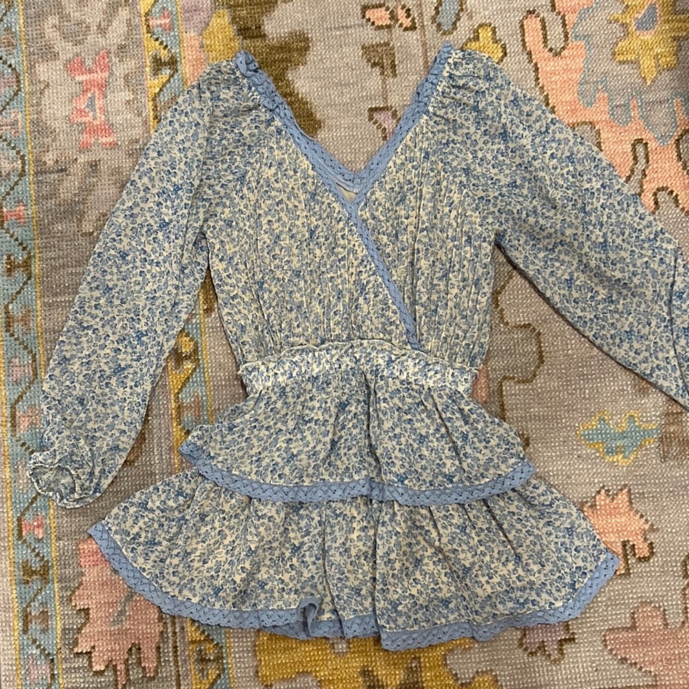 Blue Floral Mini Dress - love shack fancy vibes